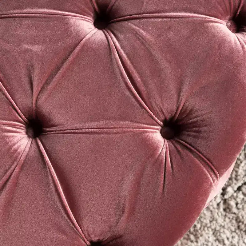 Round Velvet Diamond Tufted Ottoman