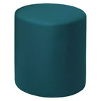 Pouf rond en vinyle bleu marine