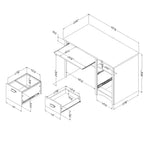 Bureau d'ordinateur en bois avec tiroirs et tablette coulissante pour clavier