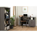 Bureau d'ordinateur en bois avec tiroirs et tablette coulissante pour clavier
