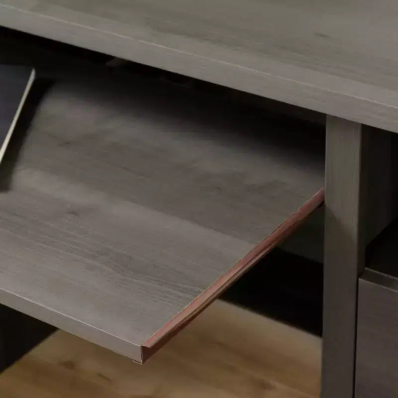 Wood Computer Desk with Drawers and Keyboard Tray