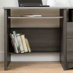 Bureau d'ordinateur en bois avec tiroirs et tablette coulissante pour clavier