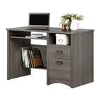 Bureau d'ordinateur en bois avec tiroirs et tablette coulissante pour clavier