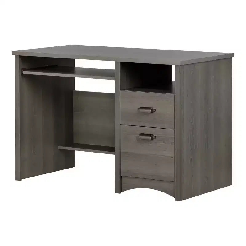 Wood Computer Desk with Drawers and Keyboard Tray