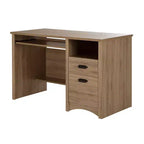 Bureau d'ordinateur en bois avec tiroirs et tablette coulissante pour clavier