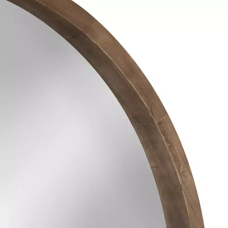 Round Decorative Wood Frame Wall Mirror, 30"