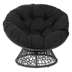 Fauteuil Papasan avec coussin en Dacron – Pivotant à 360°, cadre en résine tressée