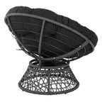Fauteuil Papasan avec coussin en Dacron – Pivotant à 360°, cadre en résine tressée