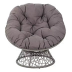 Fauteuil Papasan avec coussin en Dacron – Pivotant à 360°, cadre en résine tressée