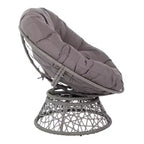 Fauteuil Papasan avec coussin en Dacron – Pivotant à 360°, cadre en résine tressée
