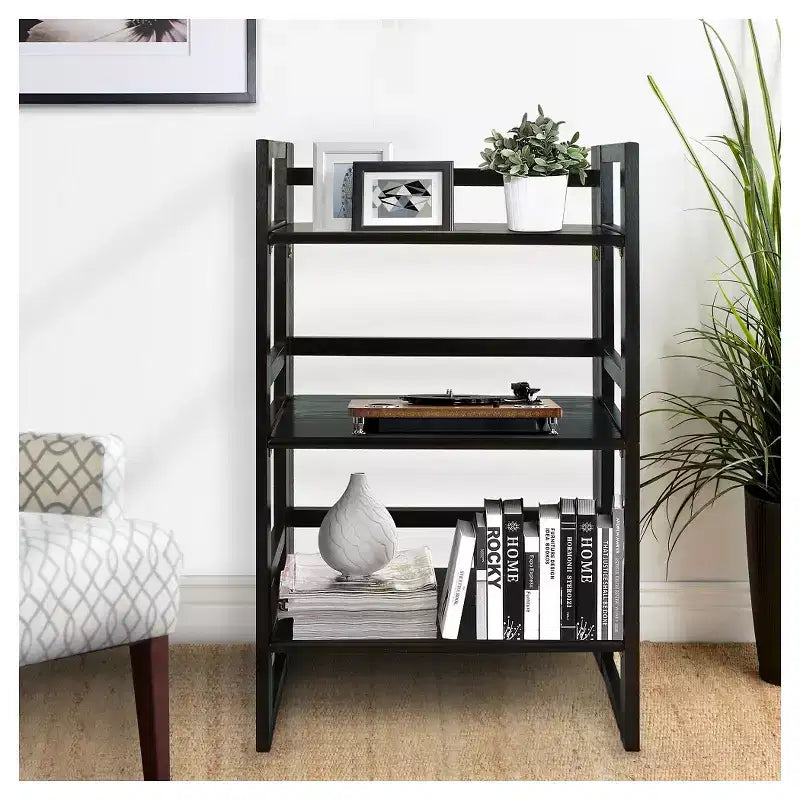 37" Folding 3-Shelf Bookcase