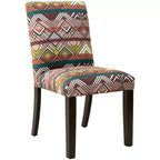 Chaise de salle à manger capitonnée à motif géométrique