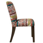 Chaise de salle à manger capitonnée à motif géométrique