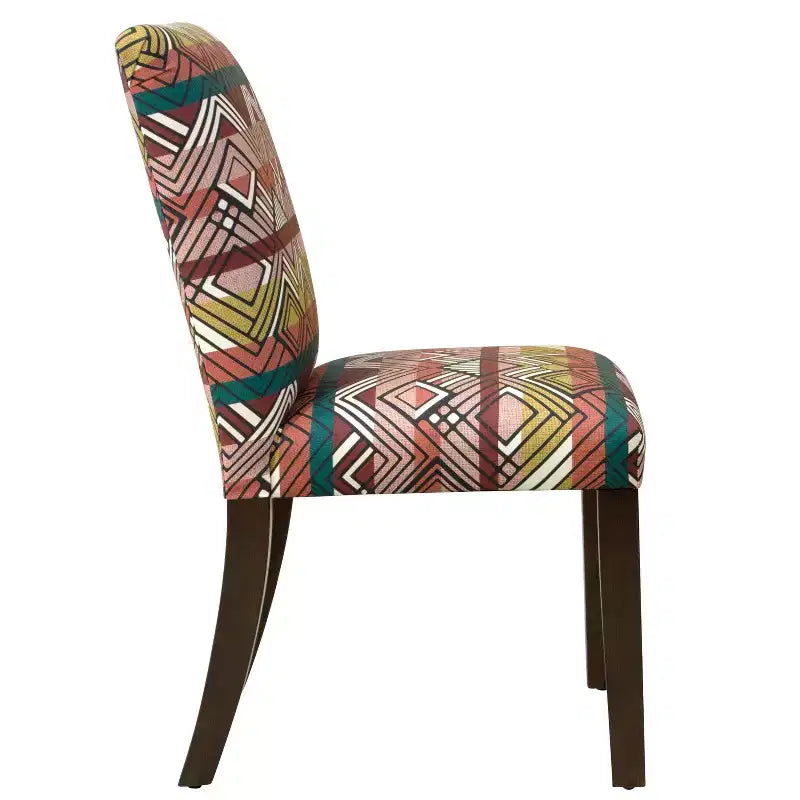 Upholstered Dining Chair in Geometric Print