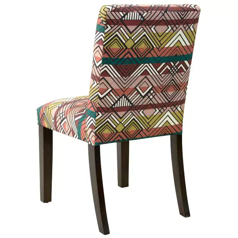 Upholstered Dining Chair in Geometric Print