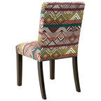 Chaise de salle à manger capitonnée à motif géométrique