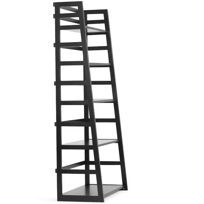 63"x30" Farmhouse Ladder Shelf Bookcase