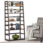 Étagère bibliothèque rustique avec échelle 160 x 76 cm