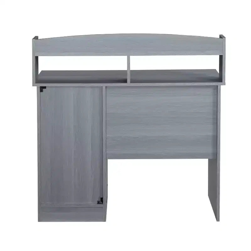 Modern Office Desk with Hutch, Gray