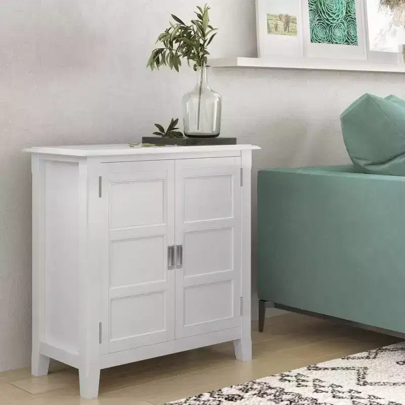 Low Storage Cabinet with 2 Doors and Adjustable Shelves