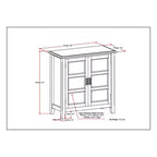 Meuble bas de rangement à 2 portes avec étagères réglables