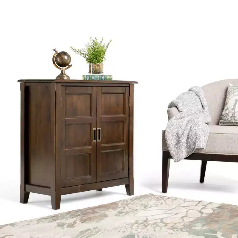 Low Storage Cabinet with 2 Doors and Adjustable Shelves