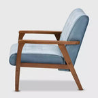 Fauteuil en bois d'époque en velours