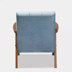 Fauteuil en bois d'époque en velours