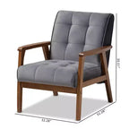 Fauteuil en bois d'époque en velours
