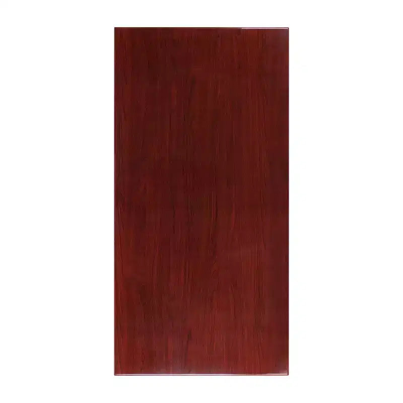 30" x 60" High-Gloss Resin Restaurant Table Top with 2" Drop-Lip