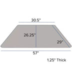 Table d'activité trapézoïdale en stratifié haute pression de 29"L x 57"L avec pieds réglables en hauteur