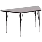 Table d'activité trapézoïdale en stratifié haute pression de 29"L x 57"L avec pieds réglables en hauteur