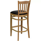 Tabouret de bar en bois à lattes verticales pour restaurant