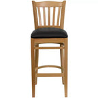 Tabouret de bar en bois à lattes verticales pour restaurant