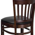 Tabouret de bar en bois à lattes verticales pour restaurant