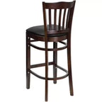 Tabouret de bar en bois à lattes verticales pour restaurant