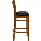 Tabouret de bar en bois à lattes verticales pour restaurant