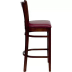 Tabouret de bar en bois à lattes verticales pour restaurant