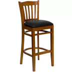 Tabouret de bar en bois à lattes verticales pour restaurant