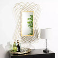 Geometric Iron Frame Wall Mirror, 20 x 10 Inches
