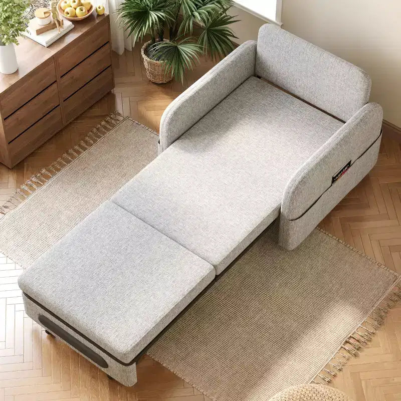 Fauteuil convertible 3-en-1 Gaoyangjiaju avec tiroir de rangement - Canapé-lit gigogne avec poche latérale et oreiller - Gris