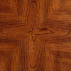 Table d'appoint ronde vintage en bois de cerisier de 66 cm de large avec étagère inférieure, pieds incurvés marron pour salon, chambre à coucher, chevet.