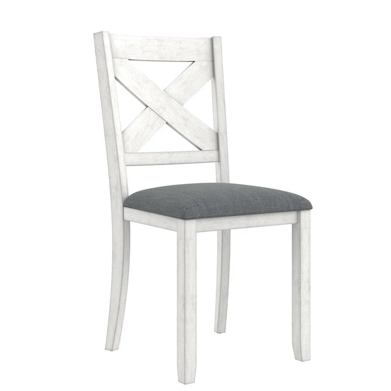 Chaises de salle à manger en bois massif VECELO avec assise en tissu de lin, ensemble de 2/4/6 chaises de salle à manger