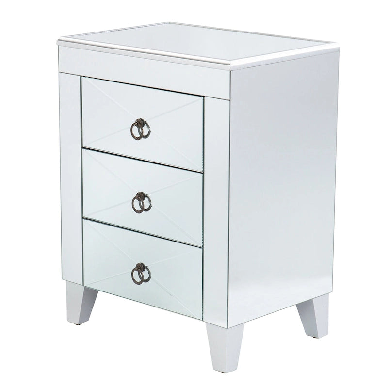 Table d'appoint miroir Churchill Mid Century Modern avec rangement de SEI Furniture