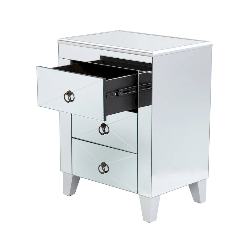 Table d'appoint miroir Churchill Mid Century Modern avec rangement de SEI Furniture