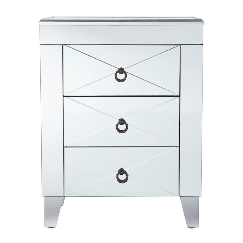 Table d'appoint miroir Churchill Mid Century Modern avec rangement de SEI Furniture