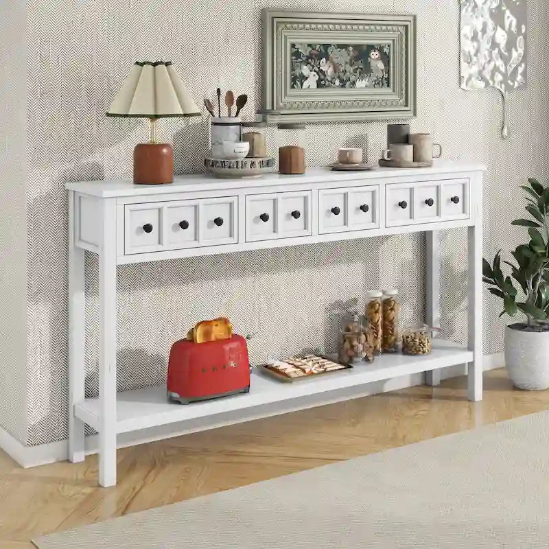 Console d'entrée rustique à 4 tiroirs
