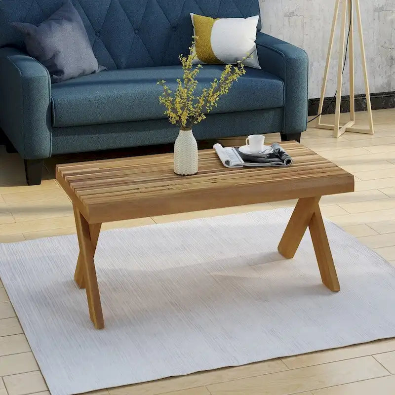 Esmeralda Farmhouse Acacia Wood Coffee Table by Christopher Knight Home
