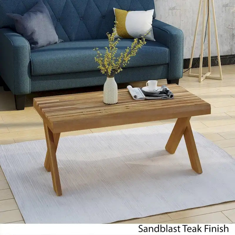 Table basse en bois d'acacia Esmeralda Farmhouse par Christopher Knight Home