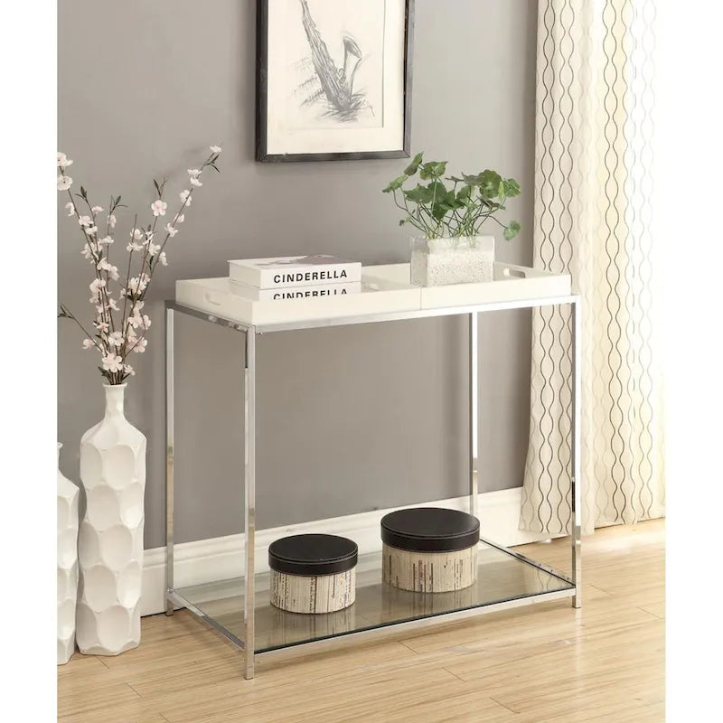 Convenience Concepts Palm Beach Console avec étagère et plateaux amovibles